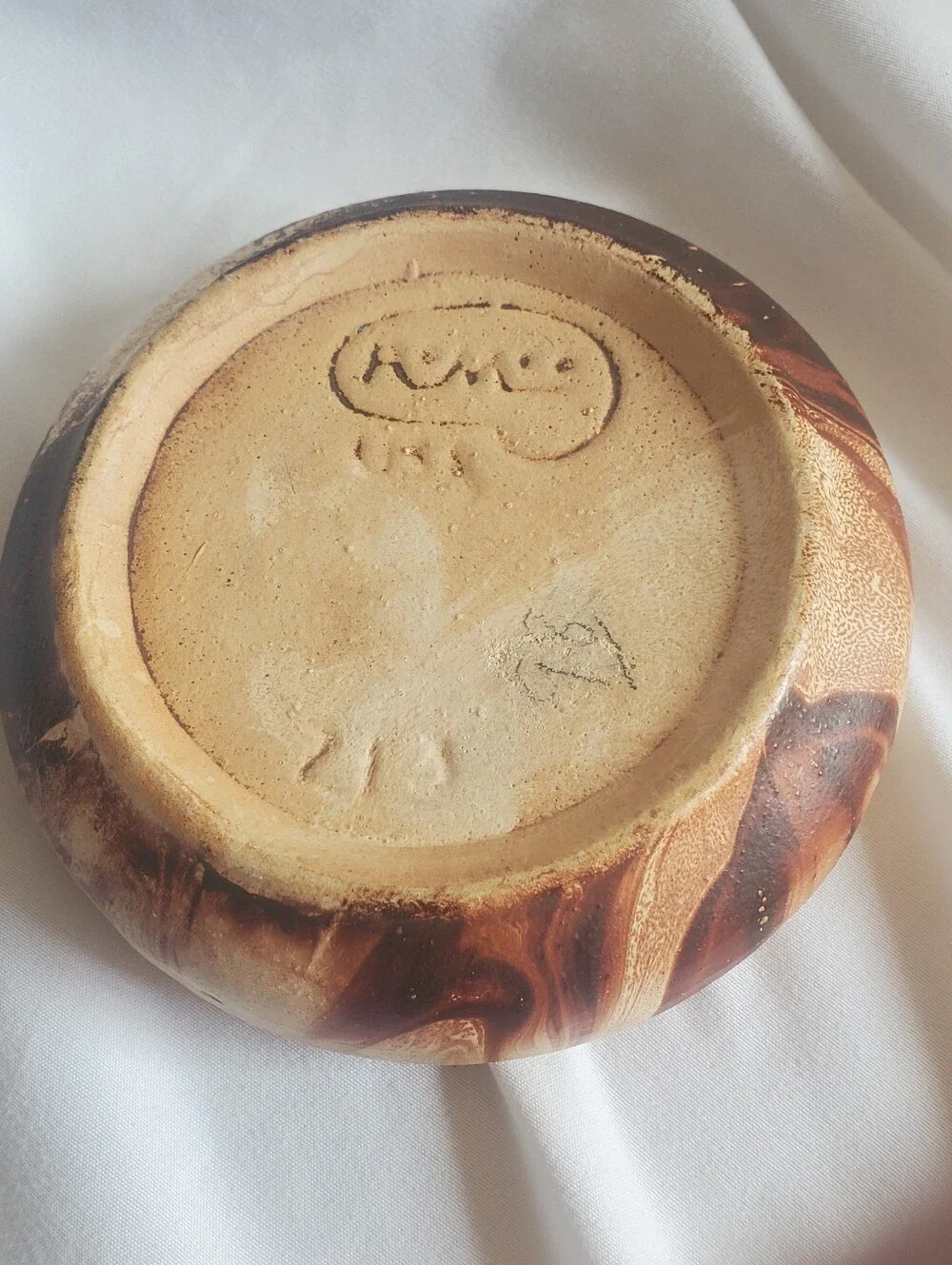 Nemadji Vtg Rocky Mountain #213 Handmade MCM Retro Pottery Ashtray Trinket Bowl